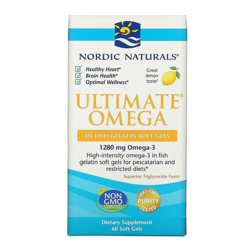 Nordic Naturals Ultimate Omega 1000 mg Fish Gelatin - Lemon, 60 sgls.