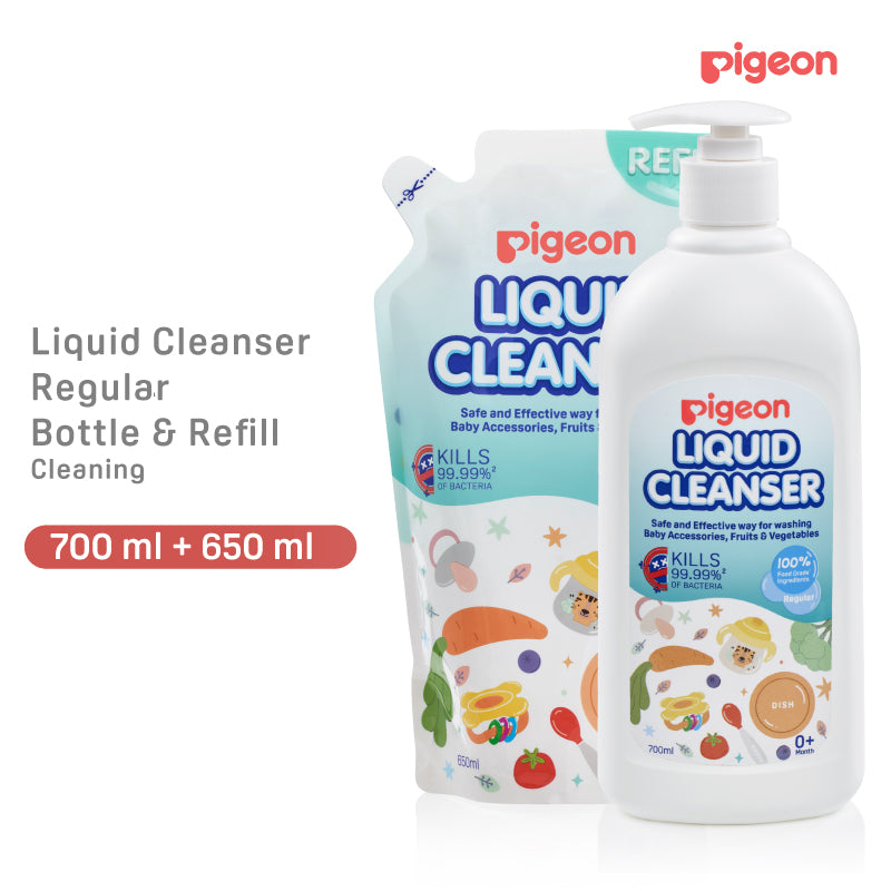 Pigeon Liquid Cleanser Regular 700ml + 650ml(Refill) [Bundle Pack]