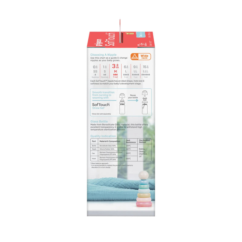 Pigeon Softouch Bpp Nursing Bottle Glass Logo - 240ML