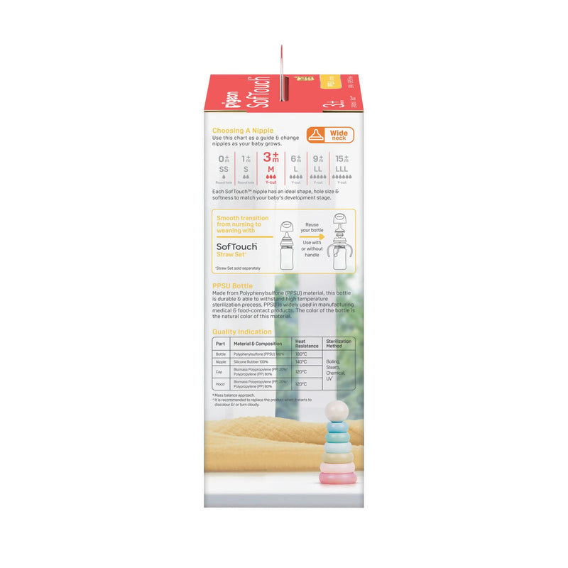 Pigeon Softouch Bpp Nursing Bottle Ppsu Safari Doodles -240ML