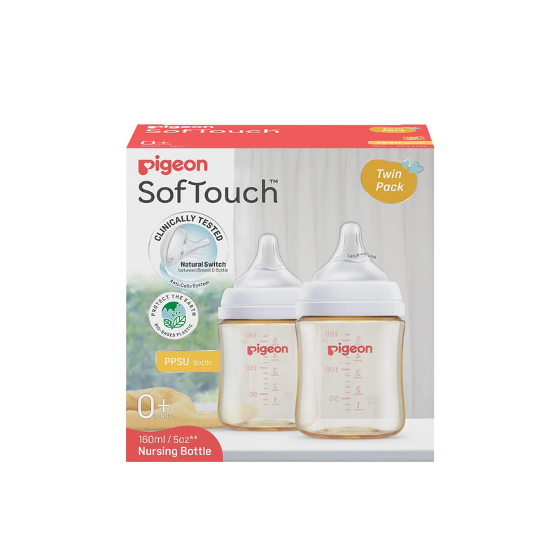 Pigeon Softouch Bpp Nursing Bottle Ppsu Twin Pack Logo - 160ml