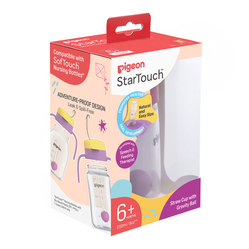 Pigeon StarTouch Straw Cup with Gravity Ball Straw 250ml - 3 Colors
