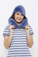 Travelmall Foldable Memory Foam Pillow with Hood (Blue)