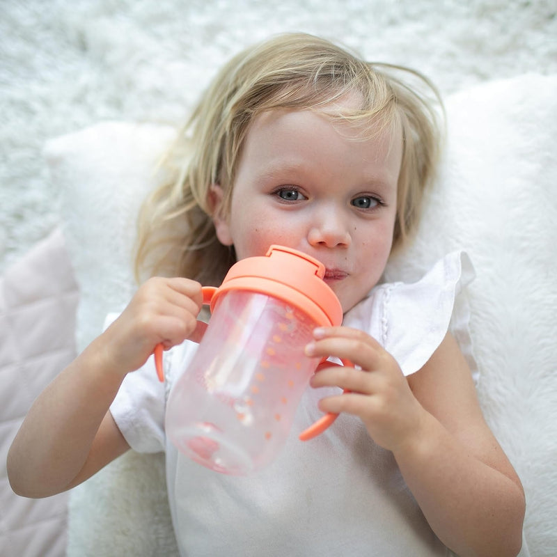 [2 Pack] Dr Brown's Baby's First Straw Cup w/ Handles, 6m+ 9oz/270ml - 5 Colors