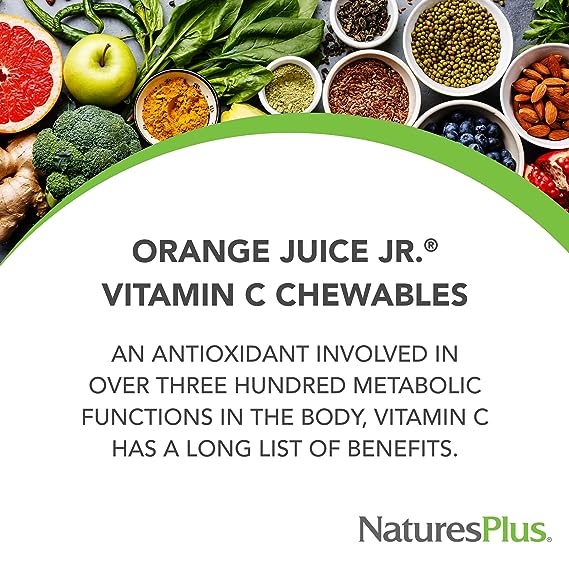 Nature's Plus Orange Juice Jr. Vitamin C 100 mg, 90 tabs.