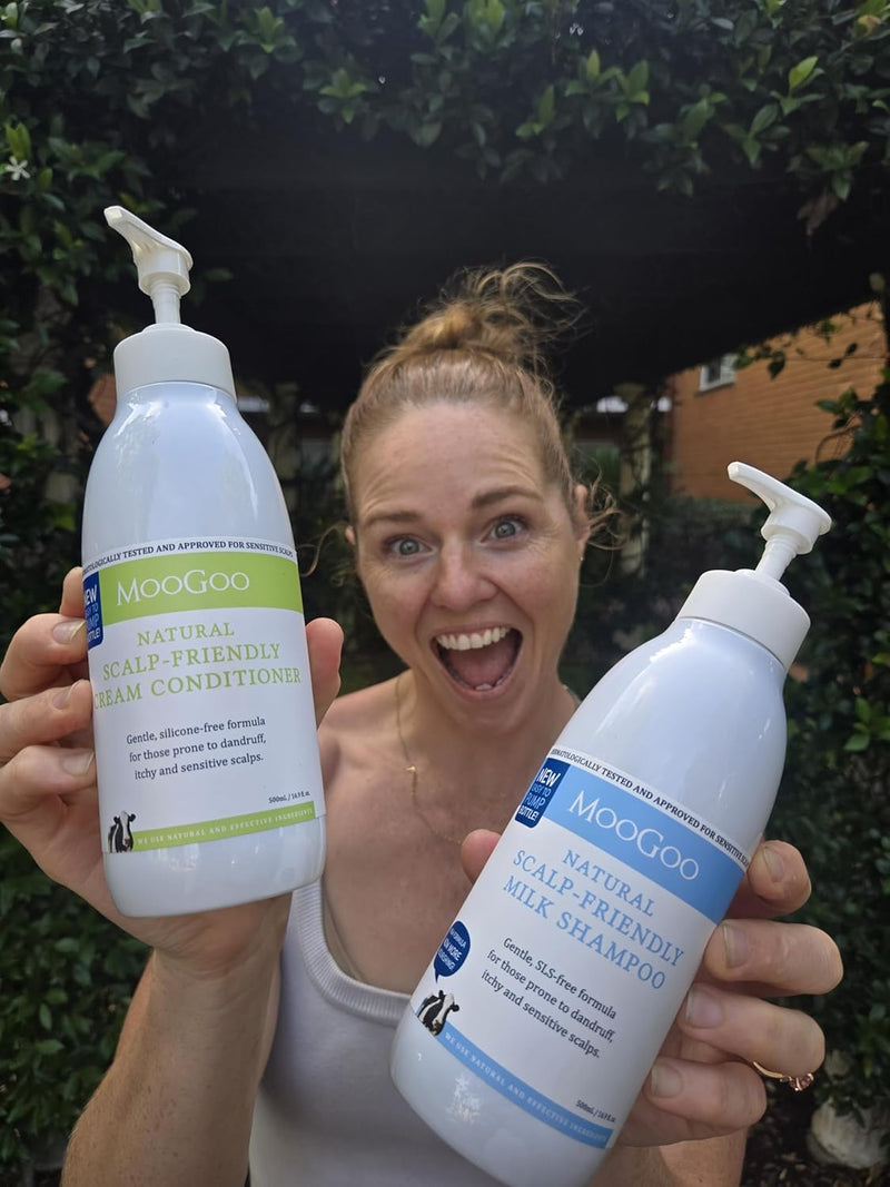 MooGoo Natural Cream Conditioner - Scalp Friendly 500ml/16.9oz Exp: 10/26