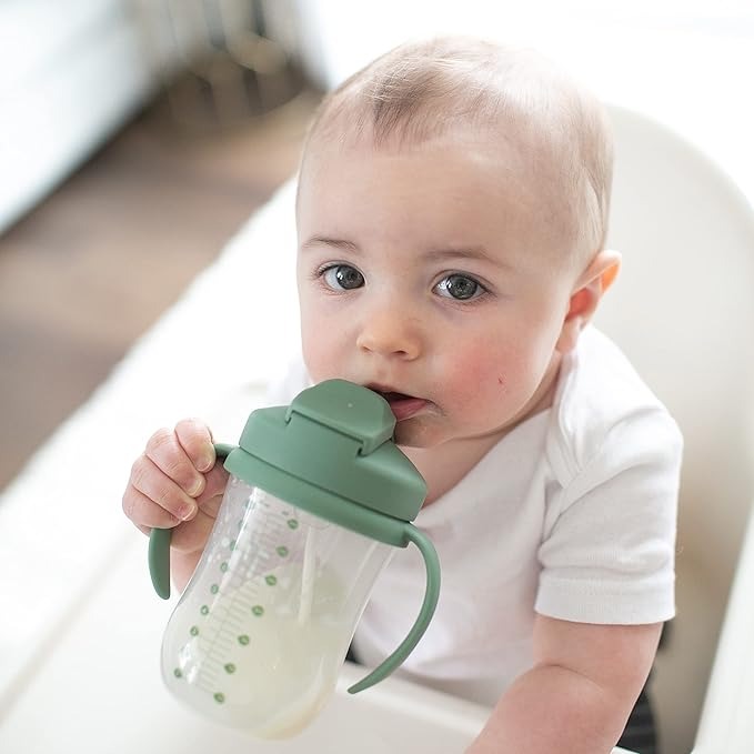 [2 Pack] Dr Brown's Baby's First Straw Cup w/ Handles, 6m+ 9oz/270ml - 5 Colors