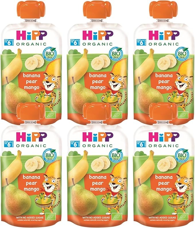 [6-Pack] Hipp Organic Banana Pear Mango Pouch Gluten Free 100g