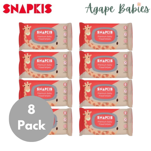 [8-Pack] Snapkis Premium Baby Travel Wipes (20 Wipes x 8 = 160pcs) Exp: 12/26