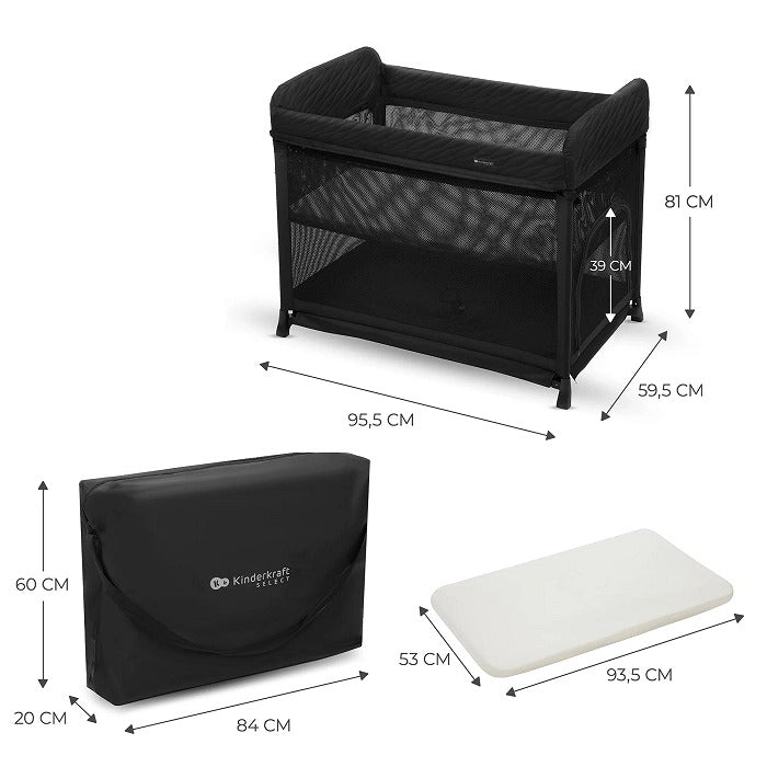 Kinderkraft Baby Cot, Moon Dream - Black