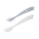 Beaba 1st Stage Silicone Spoons & Case 2 Pack - Cloud Blue/Pebble