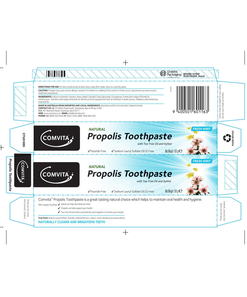 [2-Pack] Comvita Natural Propolis Toothpaste, 100g