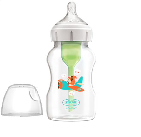[2-PK ] Dr. Brown’s 11 oz/330 mL PP W-N Options+ Baby Bottle w/ L2 Nipple 1-Pack - 2 Design
