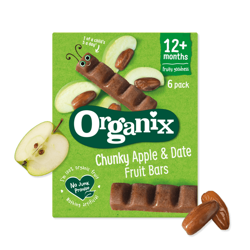 Organix Goodies Organic Chunky Fruit Bars - Apple & Date, 6 x 17 g. Exp-07/24