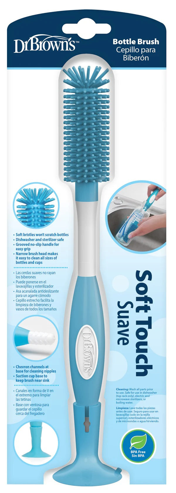 [Bundle Of 2] Dr.Brown's Soft Touch Baby Bottle Brush, Narrow-Neck