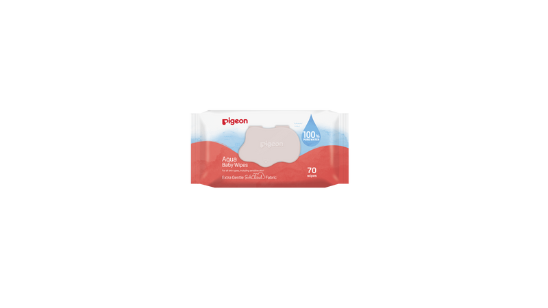 Pigeon Aqua Baby Wipes 70s With Fliptop CARTON (Pack Of 24 = Total 1680 Sheets) Exp: 2027