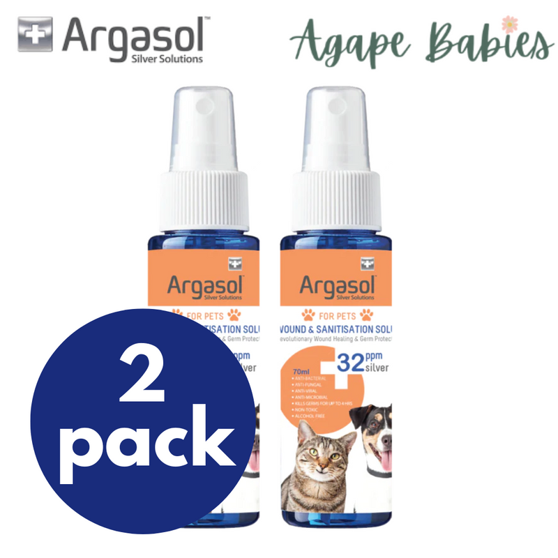 [Bundle Of 2] Argasol Pets Silver Spray, 32 ppm (70ml)
