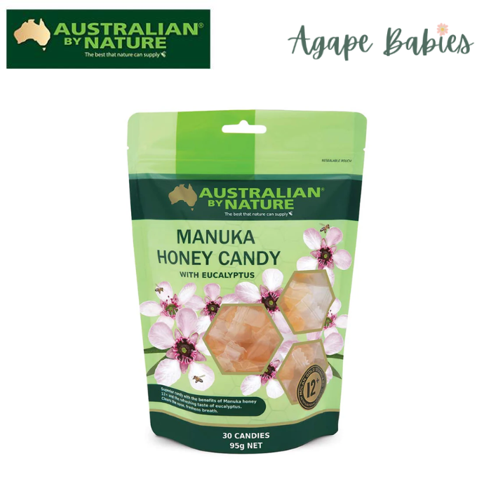 Australian By Nature Bio-Active Manuka Honey NPA 12+ Eucalyptus Candy 30pcs (95g) Exp: 08/26