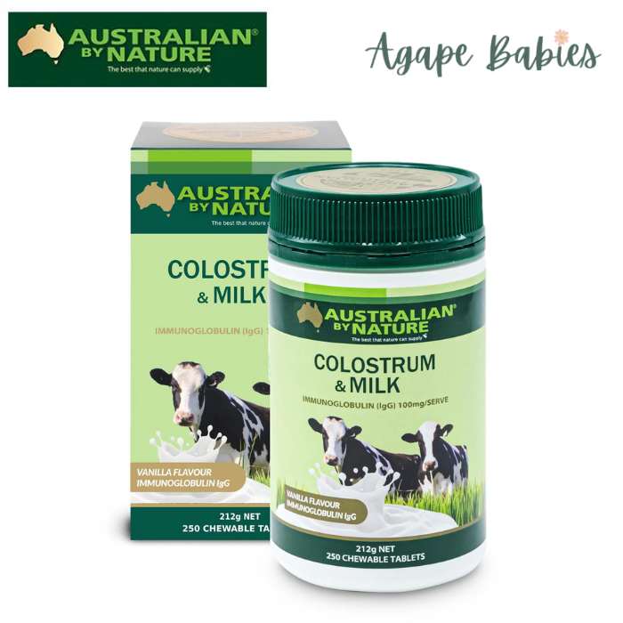 Australian By Nature Colostrum Milk 850mg (Vanilla), 250 Tabs.