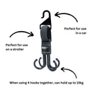 [2-Pack] Bonbijou Double Octopus Stroller Hooks