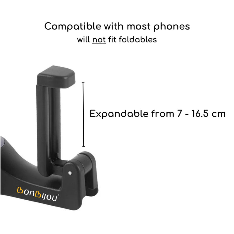 [2-Pack] Bonbijou Multifunctional Car Hook With Mobile Phone Holder
