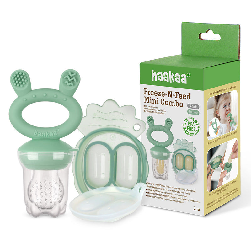 Haakaa Freeze-N-Feed Mini Combo - Feeder + Pea Green Tray - 9 Color