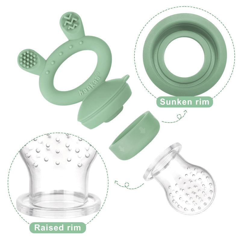 Haakaa Freeze-N-Feed Mini Combo - Feeder + Pea Green Tray - 9 Color