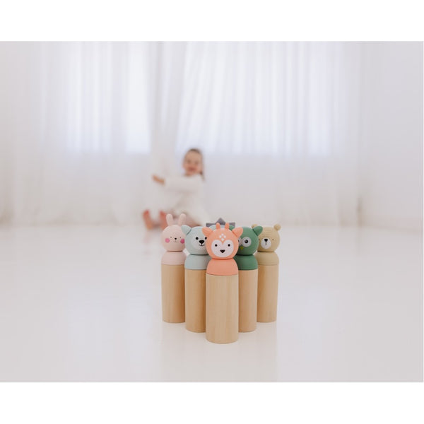 Bubble Wooden Animal Bowling Set