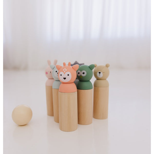 Bubble Wooden Animal Bowling Set