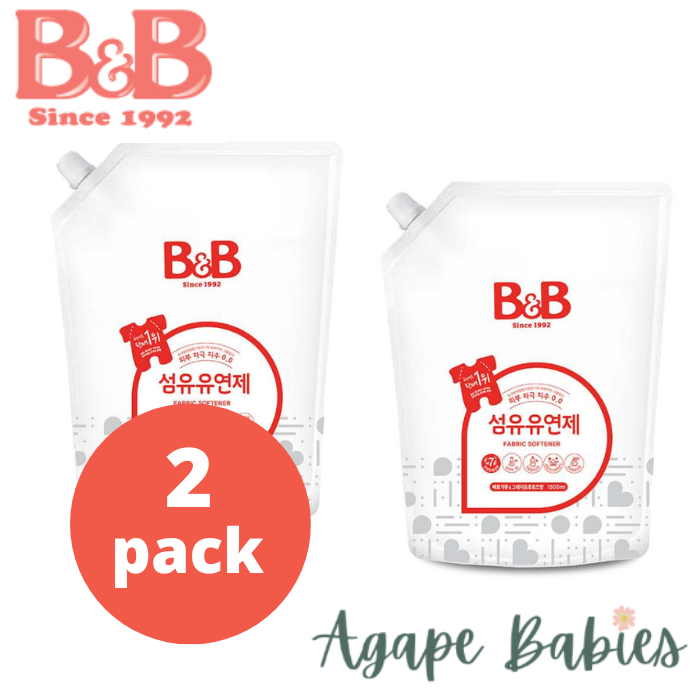 [2-Pack] B&B Fabric Softener Refill Pack 1500ML - 2 Fragrance