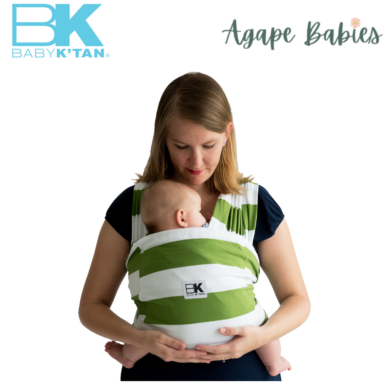 (1 Year Warranty) Baby K'tan Print Baby Carrier Olive Stripes - 2 Sizes! -XS