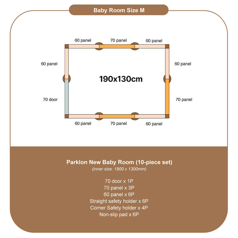 [1 Yr Local Warranty] Parklon Baby Room Oatmeal Beige (M) Size: 1900 x 1300 mm