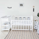 (1 yr warranty) Babyhood Classic Curve Cot 4 In 1 White + Bamboo Innerspring - (Bundle Pack)