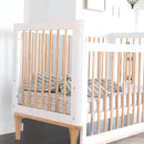 (1 Yr Warranty) Babyhood Riya Cot 5-in-1 White/Beech + Breathe Eze Tm Standard Cot Mattress (Bundle)