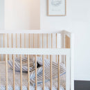 (1 Yr Warranty) Babyhood Riya Cot 5-in-1 White/Beech + Breathe Eze Tm Standard Cot Mattress (Bundle)