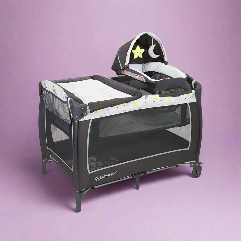 [1 Year Local Warranty] Baby Trend Lil Snooze Deluxe II Nursery Center - Twinkle Twinkle Little Moon