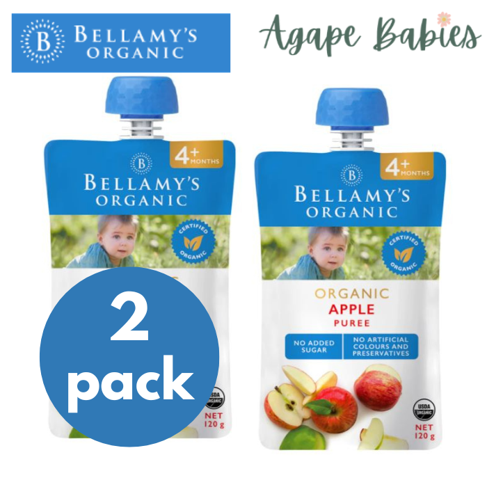 [2-Pack] Bellamy's Organic Apple Puree 120g