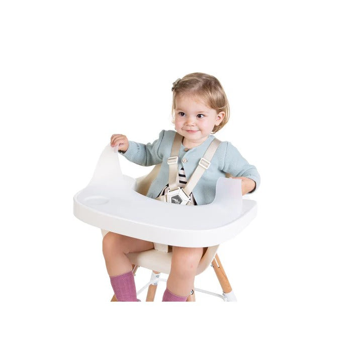 Childhome Evolu Feeding Tray + Silicone Placemat - White