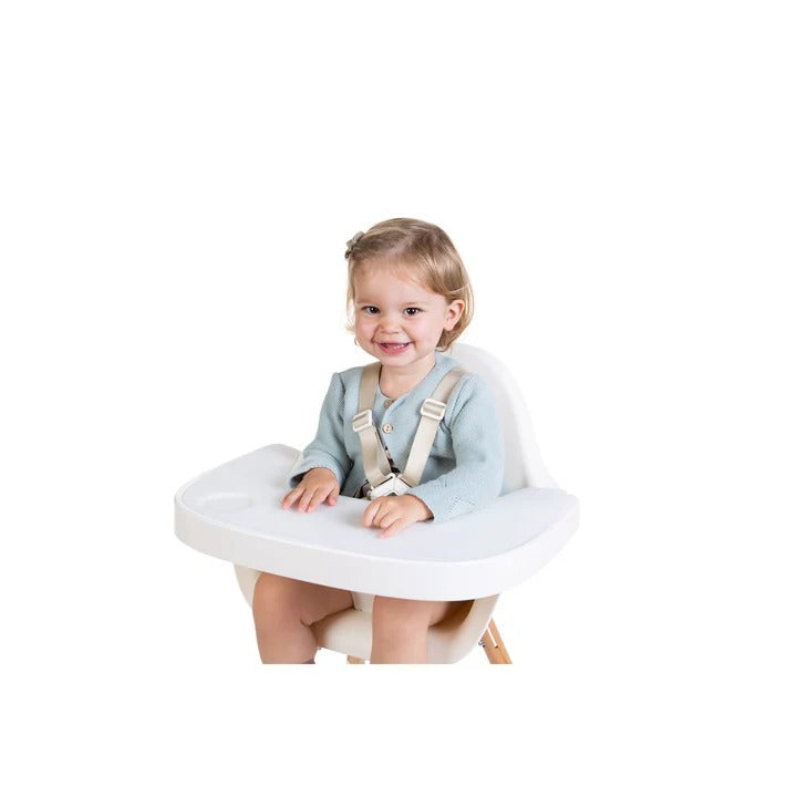 Childhome Evolu Feeding Tray + Silicone Placemat - White