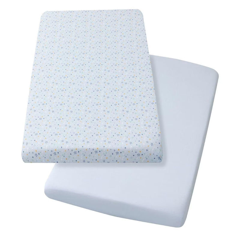 Clevamama Jersey Cotton Cot Bed Fitted Sheet 2pk - 4 Colors