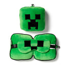 Travelmall Minecraft Creeper Shaped Plush Travel Pillow & Eye Mask Set