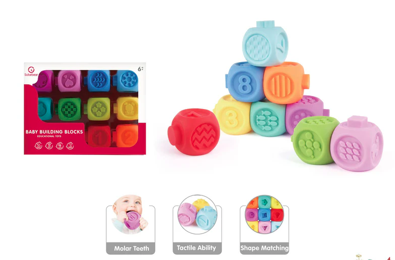 Maya & Friends Soft Gum Baby Building Blocks (10pcs)