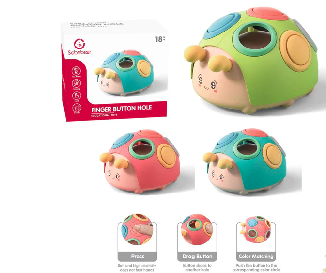 [3-Pack] Maya & Friends Lady Bug Sensory Toy (Assorted Colours)