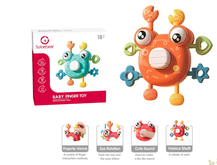 [3-Pack] Maya & Friends Crab Finger Sensory Toy (Assorted Colours)