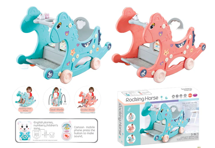 Maya & Friends Toddler 3-In-1 Rocking Horse (Assorted Colours)