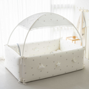 Lolbaby Cotton Embroidery Bumper Bed with Hanging Toy and Canopy (170x120x55cm) (Bundle Pack)- 6 Designs - ETA End Aug