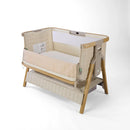 Tutti Bambini Cozee Sense Bedside Crib - Toasted Oak/Sand + Rocking Bar + CoZee Castors (Bundle pack)