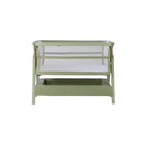 Tutti Bambini Cozee Zen Bedside Crib - Eucalyptus + Rocking Bar + CoZee Castors (Bundle pack)