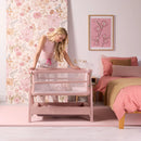 Tutti Bambini Cozee Zen Bedside Crib - Blush + Rocking Bar + CoZee Castors (Bundle pack)
