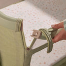 Tutti Bambini Cozee Zen Bedside Crib - Eucalyptus + Rocking Bar + CoZee Castors (Bundle pack)